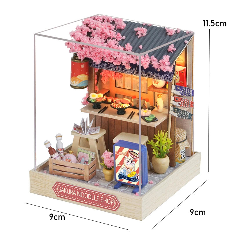 DIY Miniature Doll House 3D Puzzle Small House Assembly Building Model Kit Toys Home With Furniture Lighting Wooden Crafts Gifts