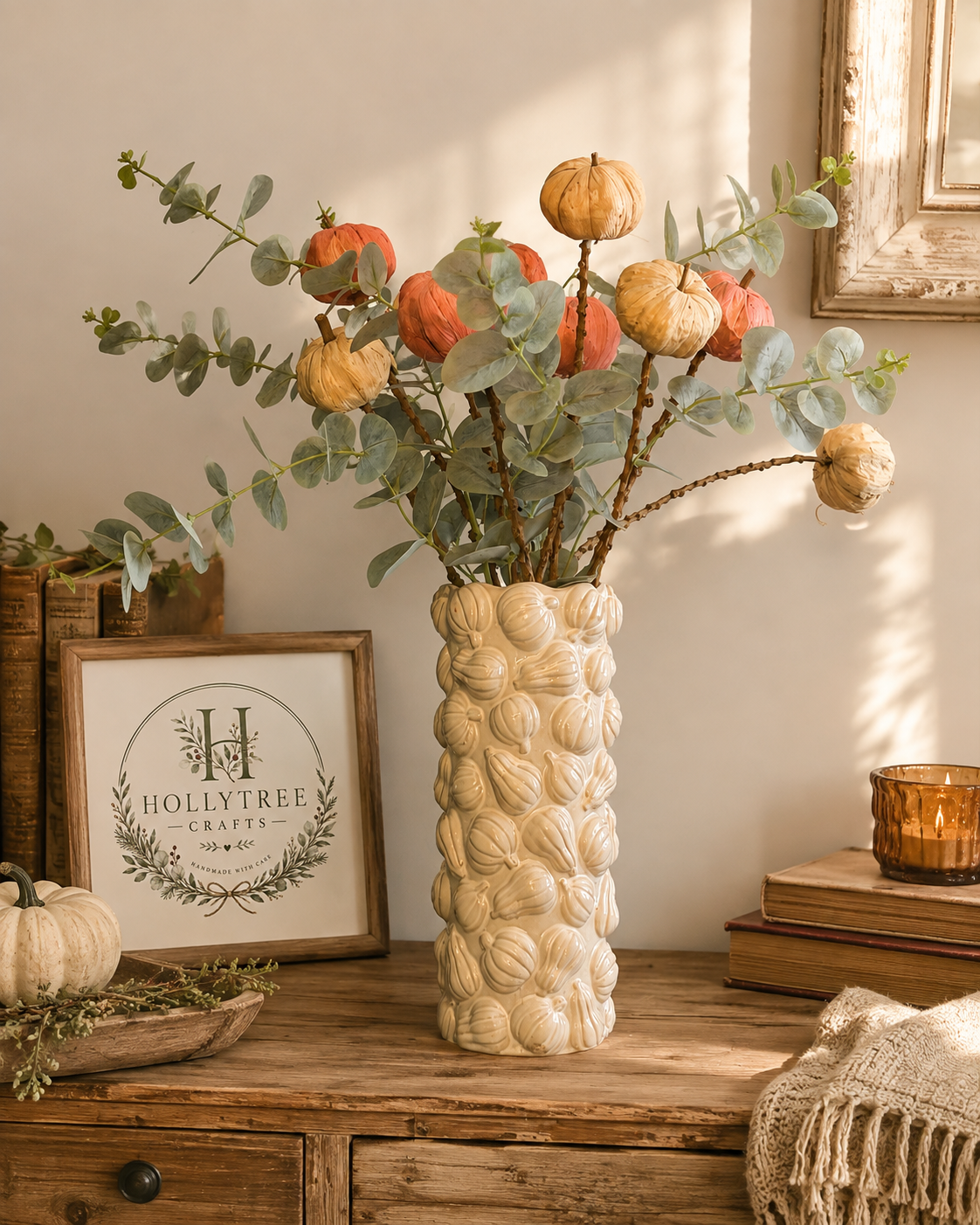 Autumn Pumpkin Ceramic Vase