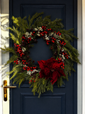 Christmas Berry & Velvet Poinsettia Wreath