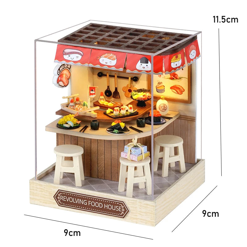 DIY Miniature Doll House 3D Puzzle Small House Assembly Building Model Kit Toys Home With Furniture Lighting Wooden Crafts Gifts
