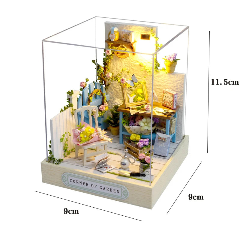 DIY Miniature Doll House 3D Puzzle Small House Assembly Building Model Kit Toys Home With Furniture Lighting Wooden Crafts Gifts